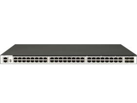 48 個 1GE Base-T 端口，4 個 10GE SFP+端口，三層以太網(wǎng)交換機(jī)